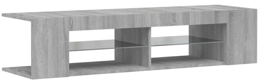 Móvel de TV com luzes LED 135x39x30 cm cinzento sonoma