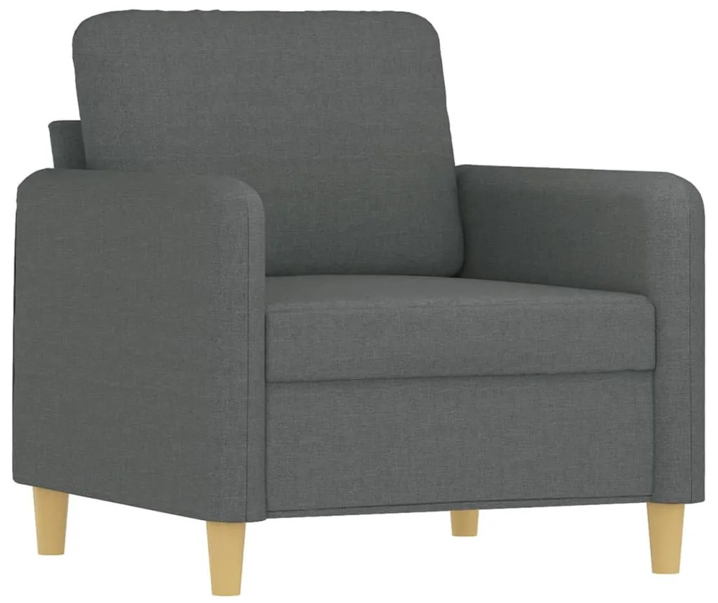 4 pcs conjunto de sofás com almofadas tecido cinzento-escuro