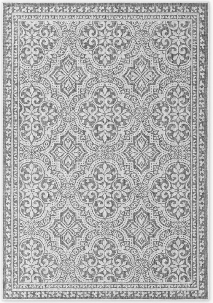 Tapete reversível de pelo curto para interior e exterior Duet Rosel