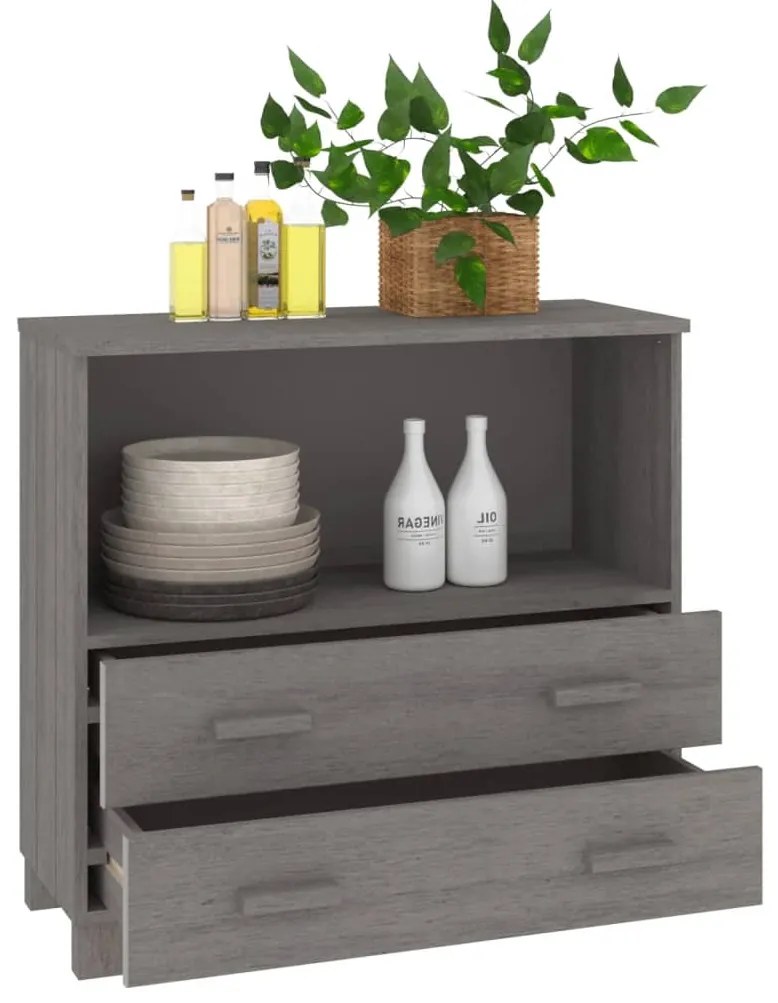 Aparador HAMAR 85x35x80 cm pinho maciço cinza-claro