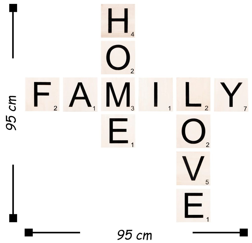 Acessório Decorativo de Parede Scrabble Set – Preto e Branco – 95 x 95