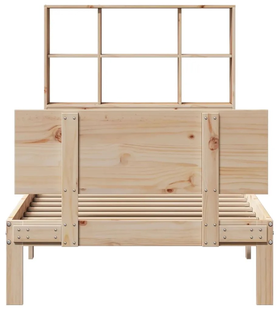 Cama com estante sem colchão 100x200 cm pinho maciço