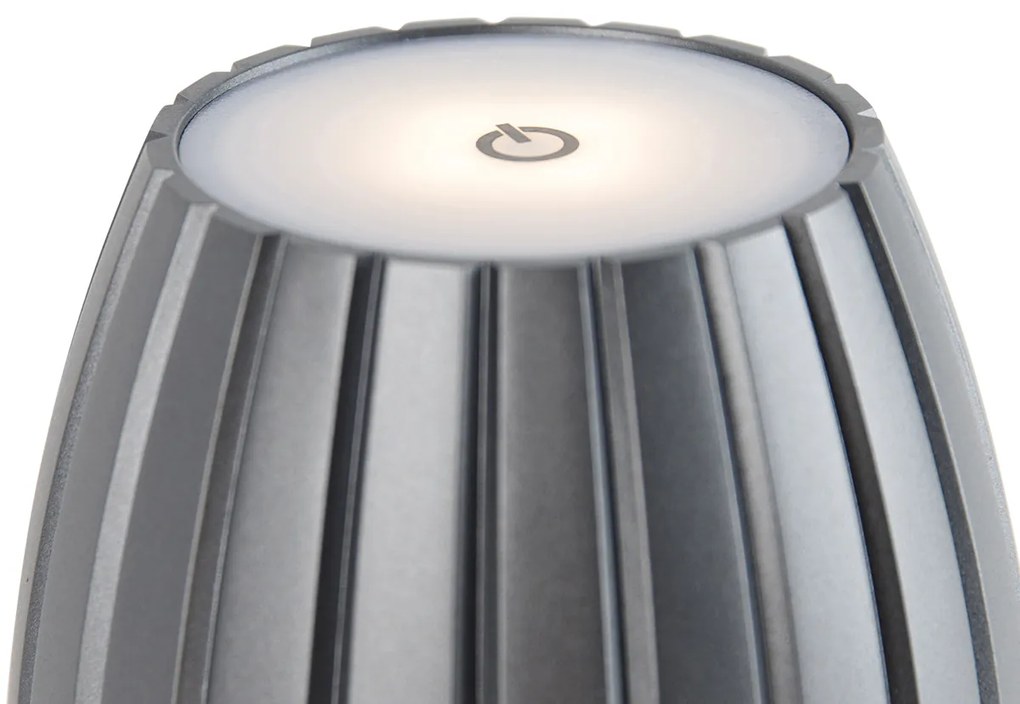 LED Candeeiro de mesa Cinzento 3-níveis de intensidade regulável em Kelvin Recarregável - Dolce Moderno