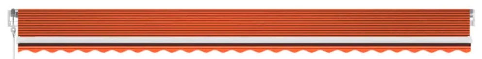 Toldo autom. LED e sensor de vento 600x300 cm laranja/castanho