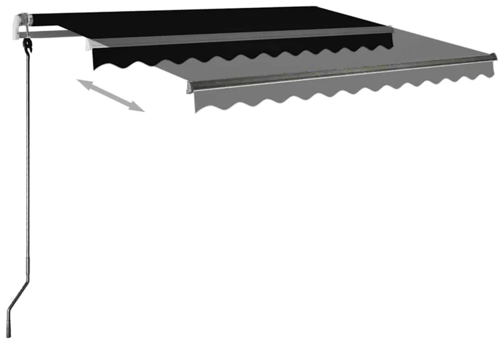 Toldo retrátil manual com LED 300x250 cm antracite