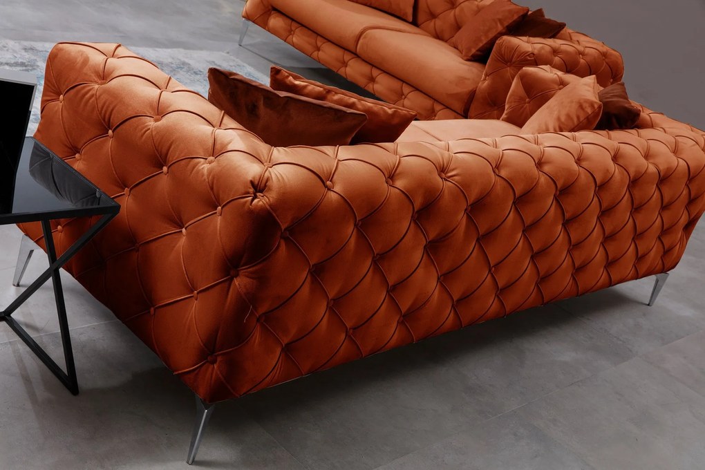 Sofá de 2 Lugares Como – Laranja – 197x73x90 cm