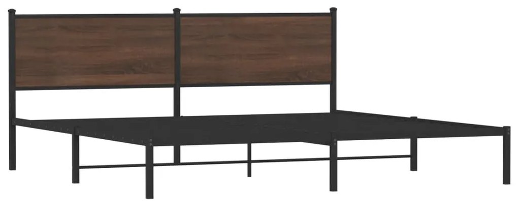 Estrutura cama sem colchão 200x200cm metal carvalho castanho
