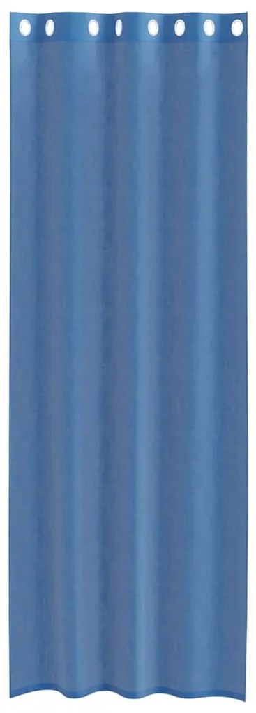 Cortinas de voile com ilhós 2 pcs azul real