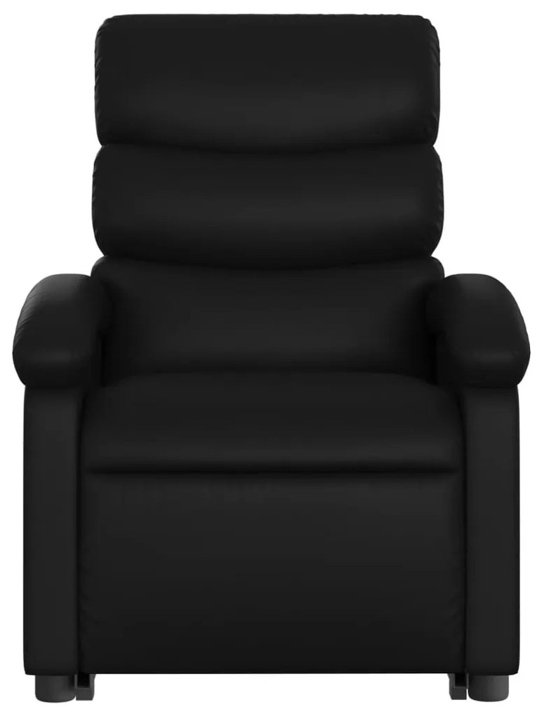 Poltrona massagens reclinável elevatória couro artificial preto
