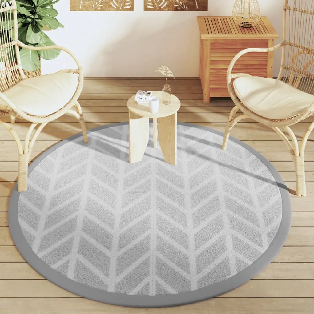 Tapete de exterior Ø160 cm ARAKIL PP cinzento
