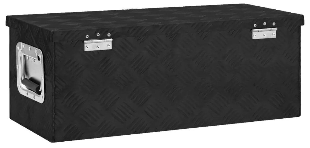 Caixa de arrumação 70x31x27 cm alumínio preto