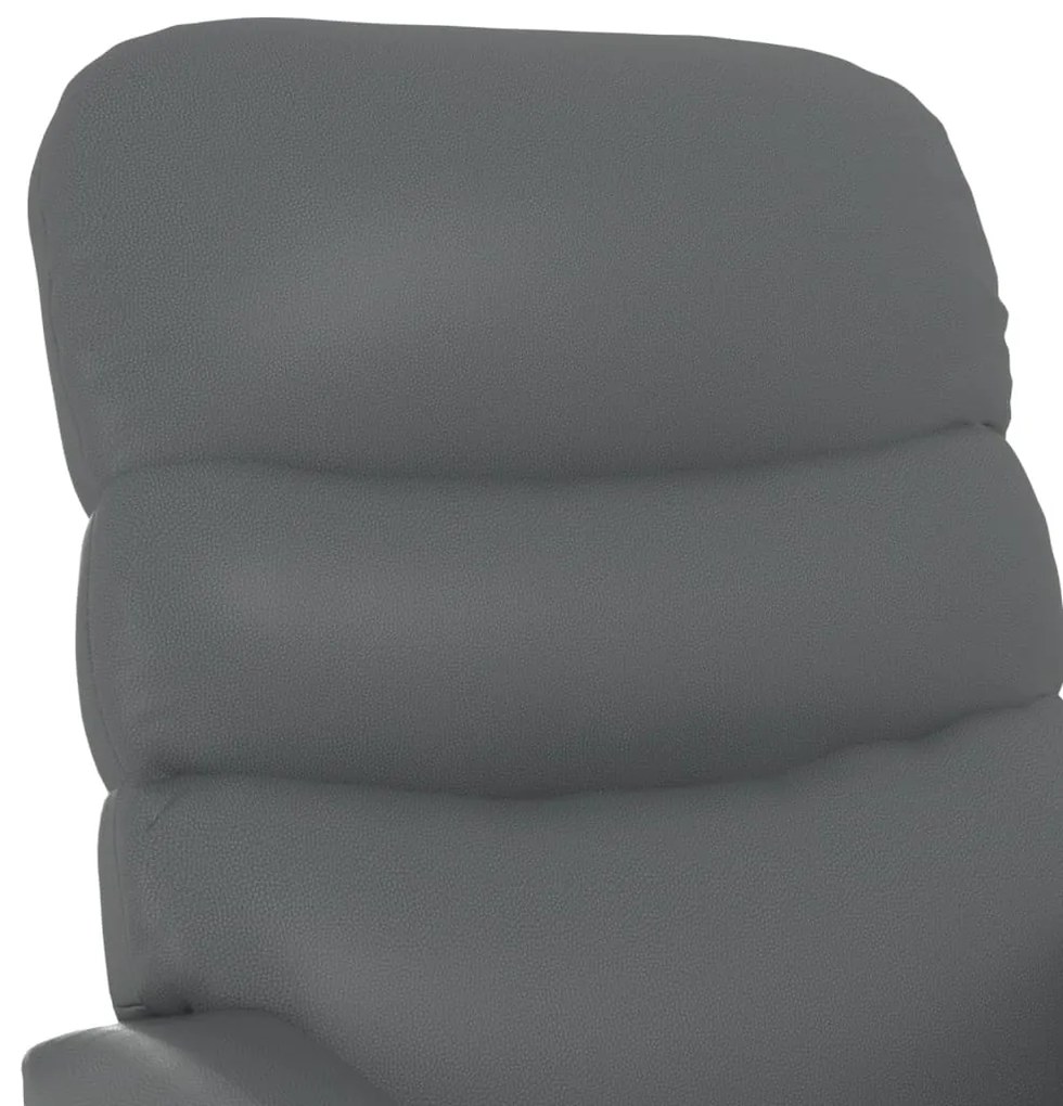 Poltrona de massagens elétrica couro artificial cinzento