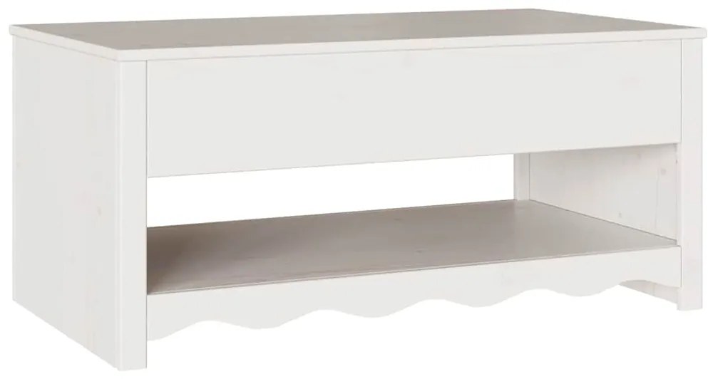 Mesa de Centro vidaXL "DRAMMEN" Branca 99x55x45 cm Madeira Sólida de P