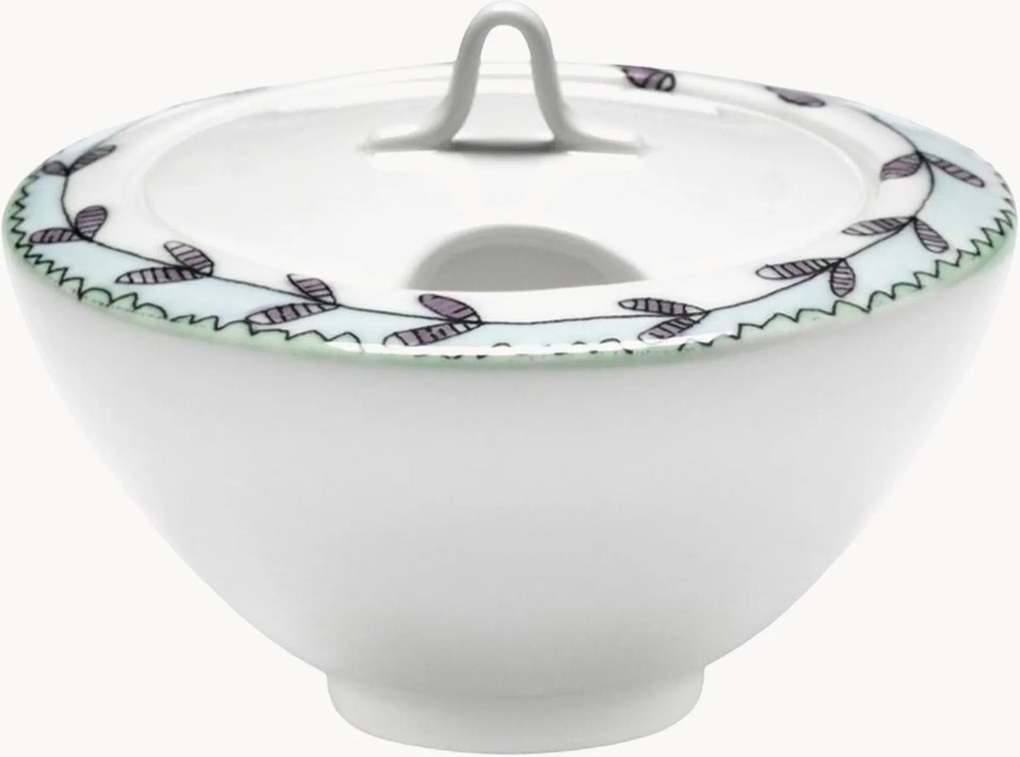 Açucareiro em porcelana Fine Bone China Midnight Flowers