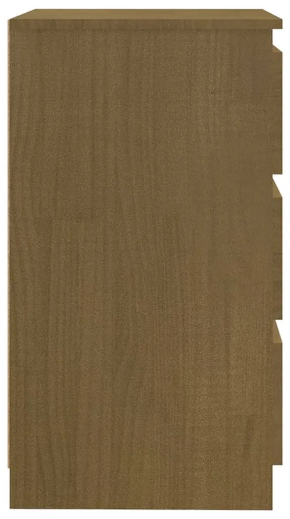 Mesa de cabeceira 60x36x64 cm pinho maciço castanho mel