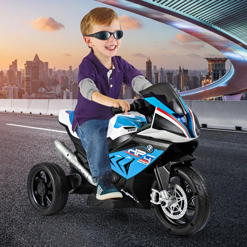 Mota elétrica de 3 rodas para crianças BMW 6V com farol de brinquedo para crianças de 37 a 96 meses 82,5 x 42 x 54 cm Azul