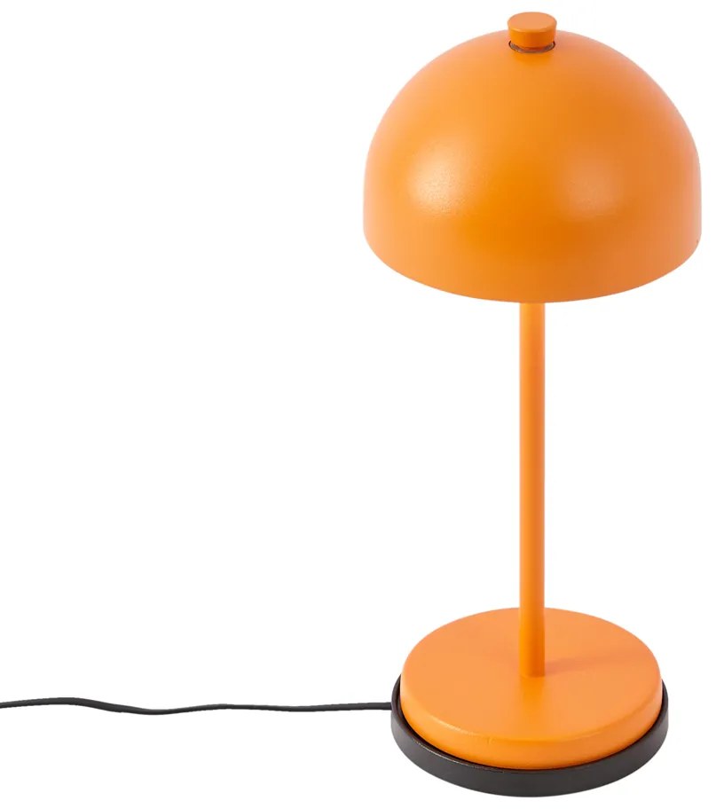 Candeeiro de mesa laranja com LED IP54 recarregável com estação de carregamento - Squirrel Moderno