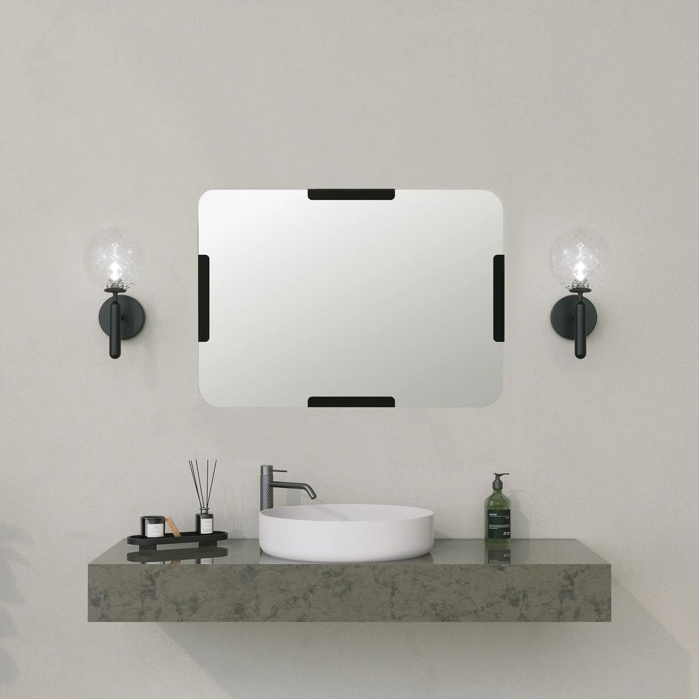 Espelho Decorativo Code – Preto – 50x70 cm