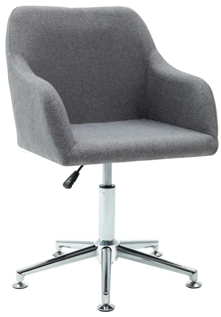 vidaXL Cadeira de jantar giratória tecido cinzento-claro