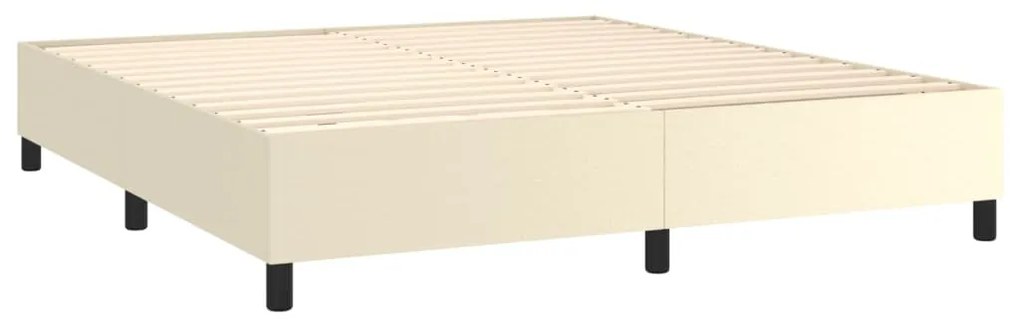 Estrutura de cama 160x200 cm couro artificial cor crème