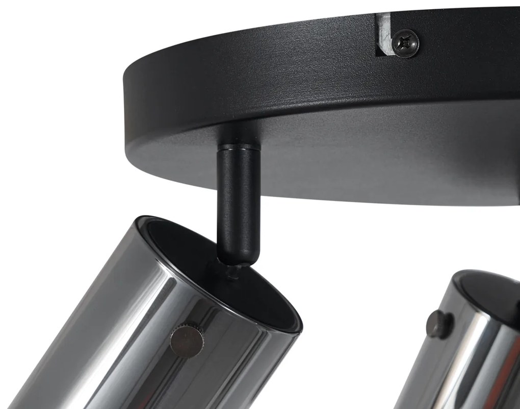 Foco de teto Gunmetal Redondo 3-Luzes Rotativo e Ajustável - Drain Moderno