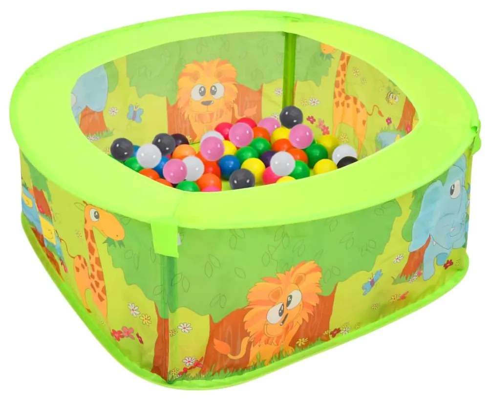 3107720 vidaXL Piscina de bolas com 300 bolas para crianças 75x75x32 cm