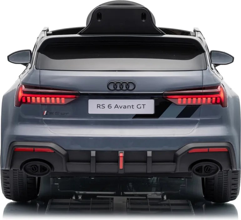 Carro elétrico para Crianças 12V 4x4 Audi RS6 Avant GT Rodas de espuma EVA, Assento Couro ecológico Cinzento