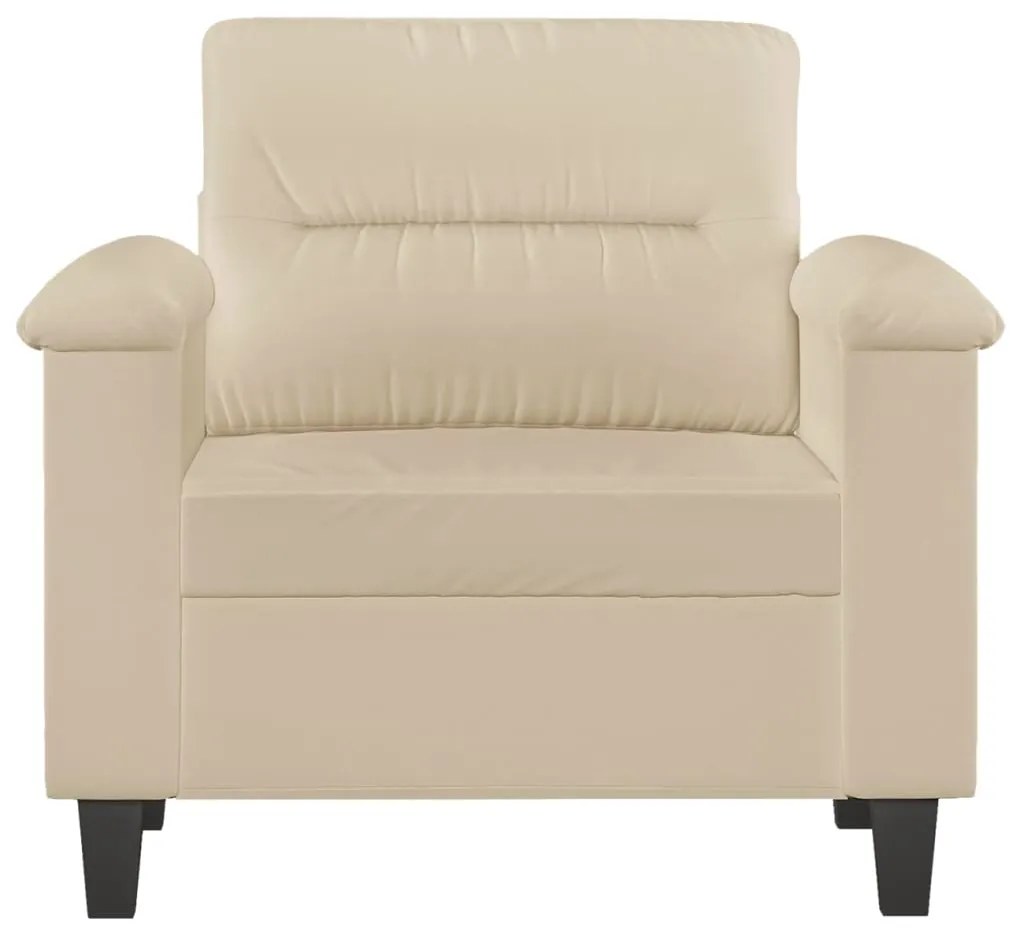 Poltrona 60 cm tecido de microfibra cor creme