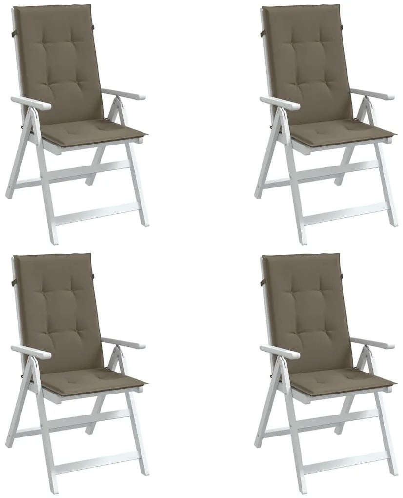vidaXL Almofadões p/ cadeiras altas 4 pcs mesclado tecido cinza-acas.