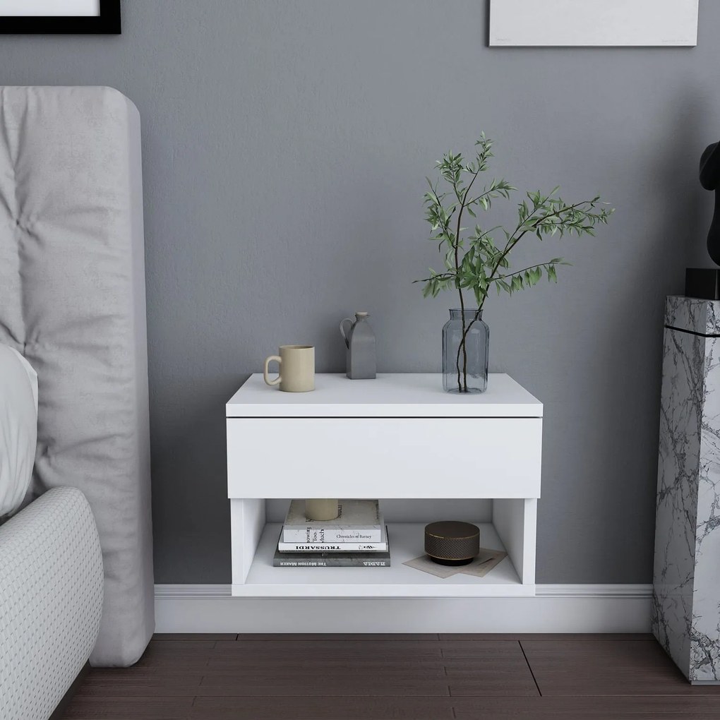 Mesa de Cabeceira Jamot – Branco – 44,6 x 29 x 31,9 cm