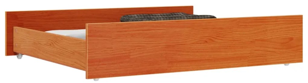 Gavetas para cama 2 pcs madeira de pinho maciça castanho mel