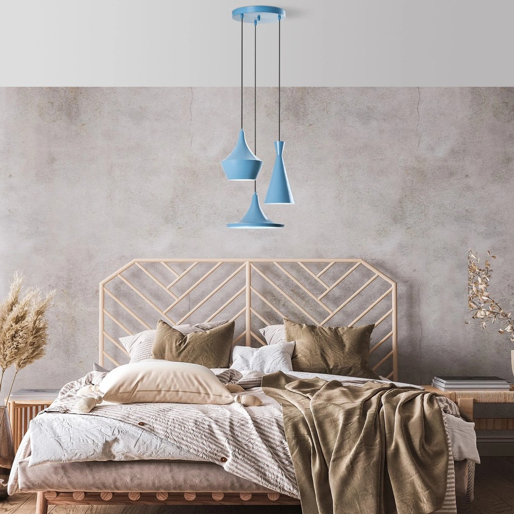 Candeeiro de Teto Tom – Azul Claro – Diâmetro 45 cm