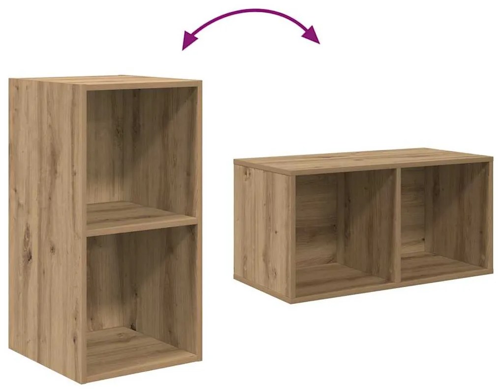 Gabinete de TV de Parede 2 pcs Carvalho Artesanal