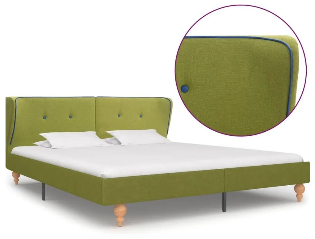 Estrutura de cama em tecido verde 160x200 cm