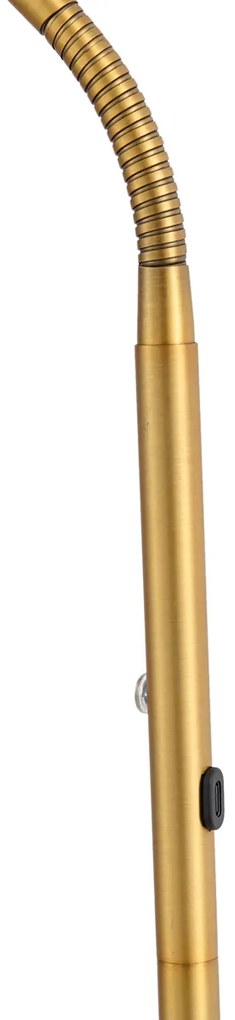 Candeeiro de pé moderno bronze com LED regulável em 3 níveis recarregável - Waldorf Moderno