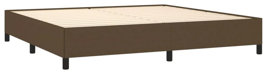 Estrutura de cama sem colchão 200x200 cm tecido castanho-escuro
