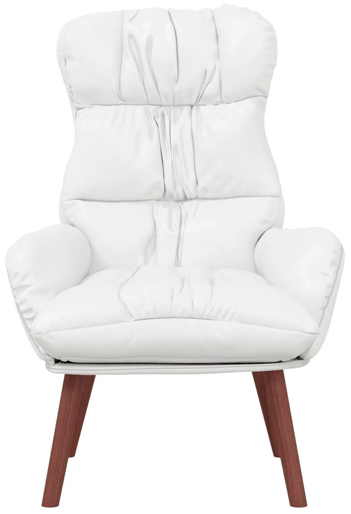 Poltrona Relaxante vidaXL em Couro Sintético Branco