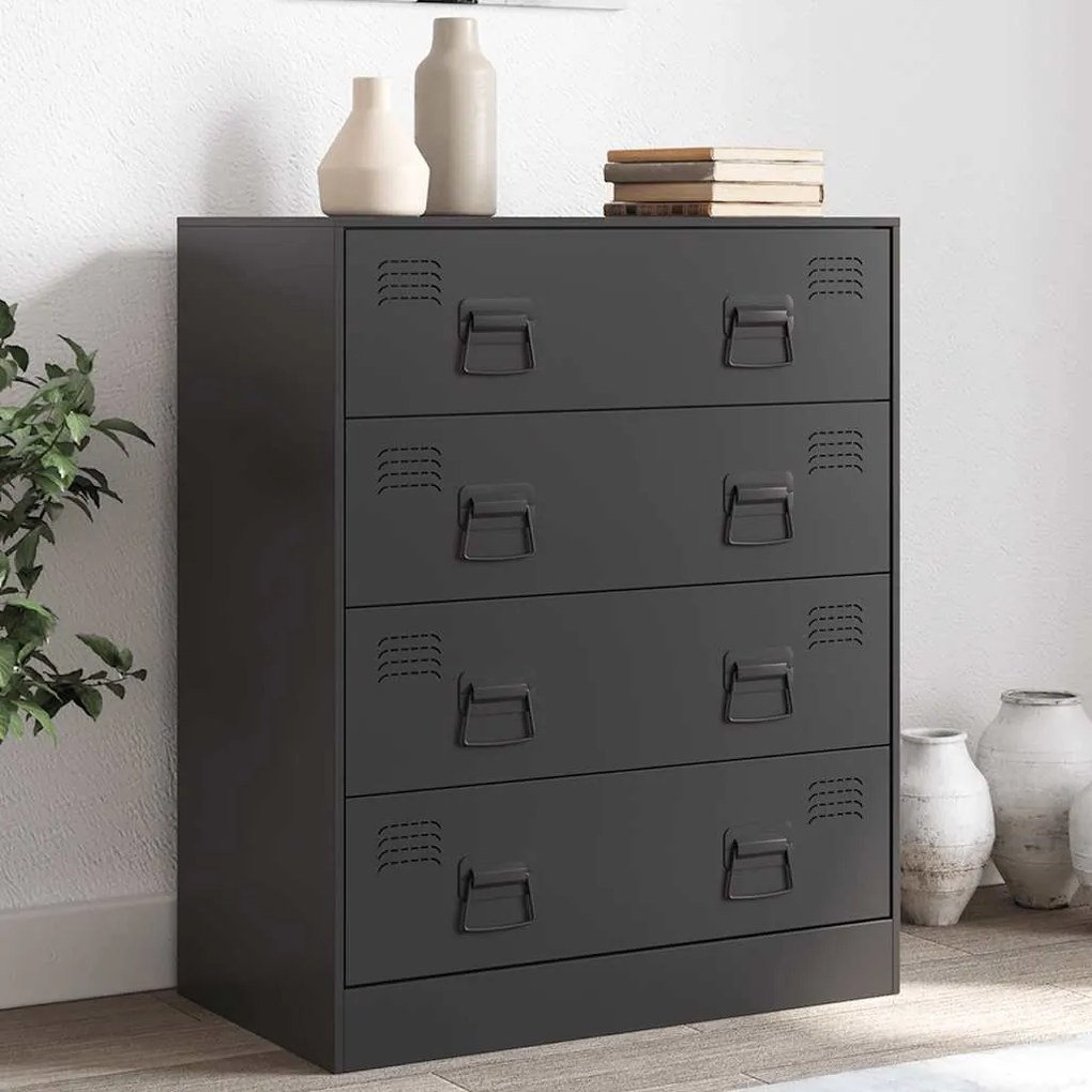 vidaXL Aparador 67x39x83 cm aço preto