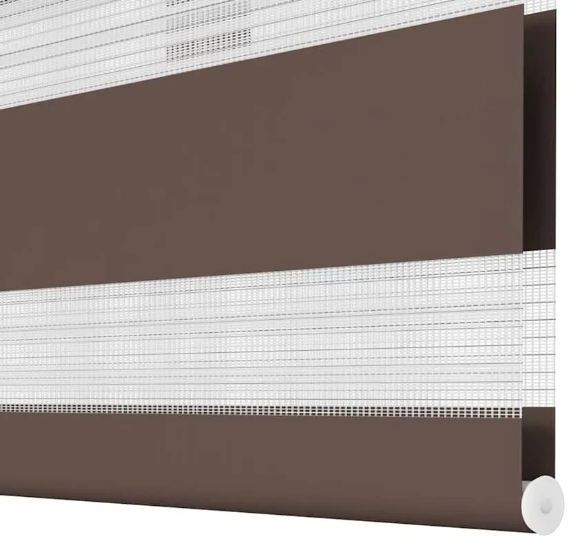 Estore de rolo 70 x 120 cm, linhas de zebra / Café