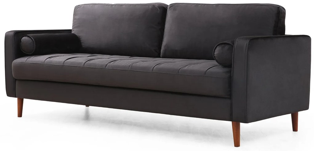 Sofá de 3 Lugares Rome – Preto Carvalho – 215x90x70 cm