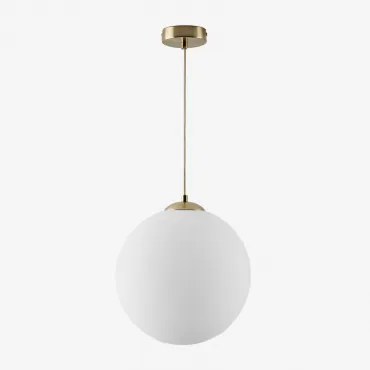 Lâmpada De Teto Suspensa Em Ferro Com Bola De Cristal Uvol Ø30 Cm & Dourado - Sklum
