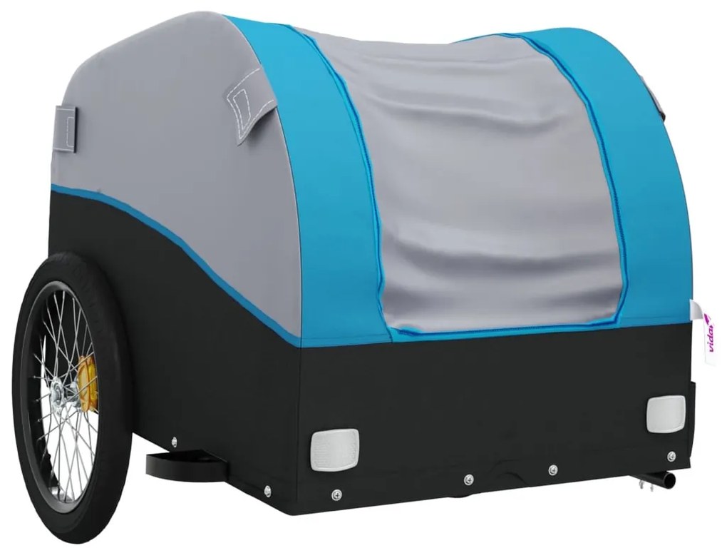 Reboque para bicicleta 45 kg ferro preto e azul