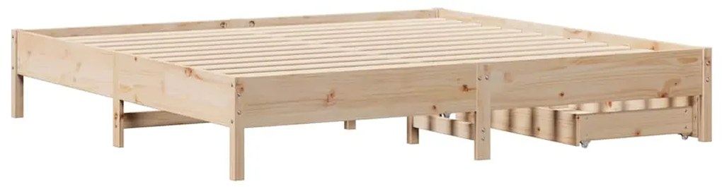 Cama sem colchão 200x200 cm madeira de pinho maciça