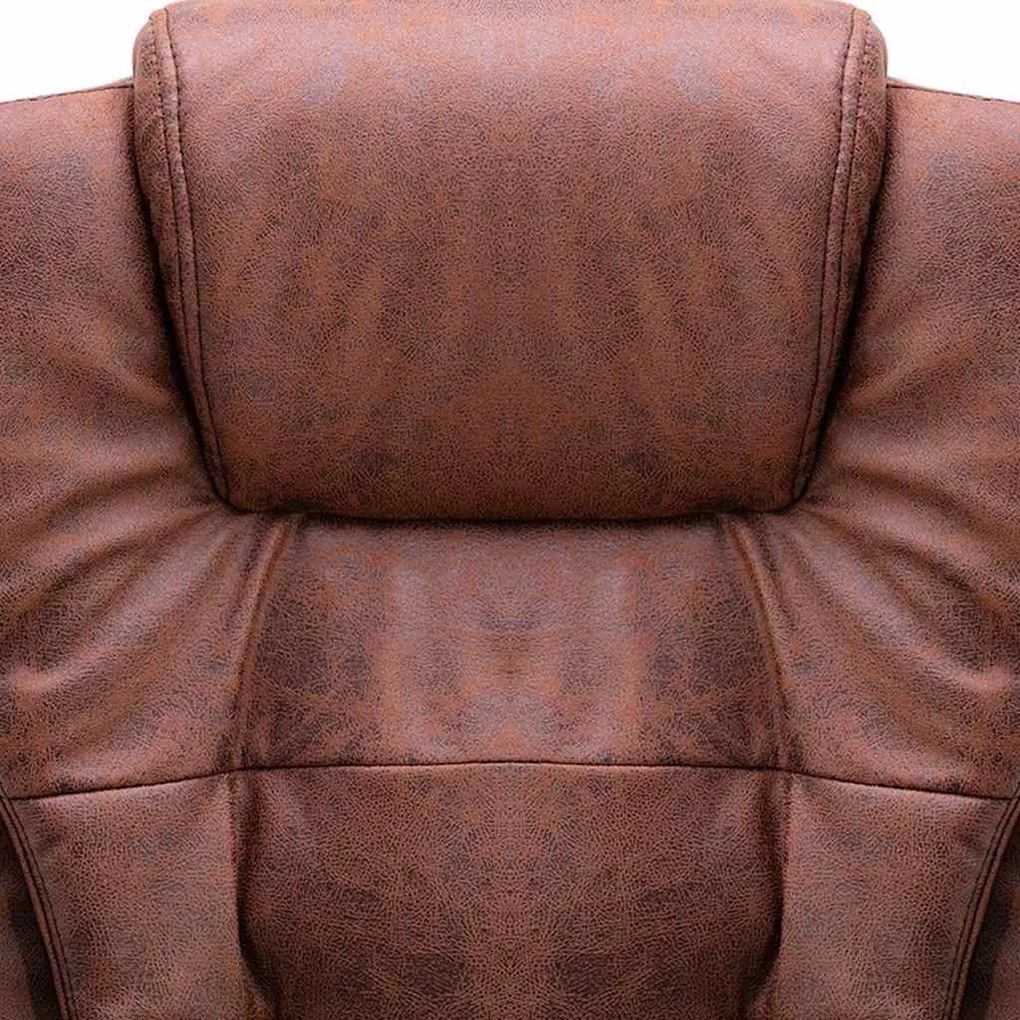 Cadeira massagens p/ escritório couro artificial castanho-claro