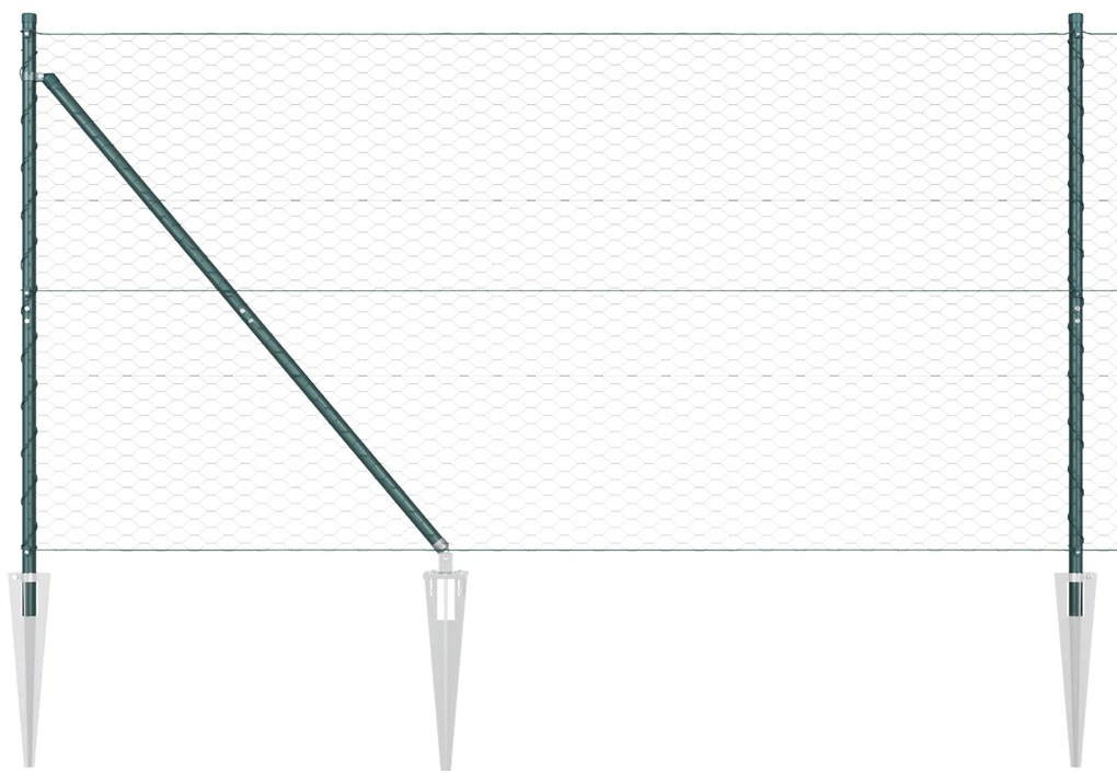 Cerca Hexagonal vidaXL Verde 1,2x50 m Aço