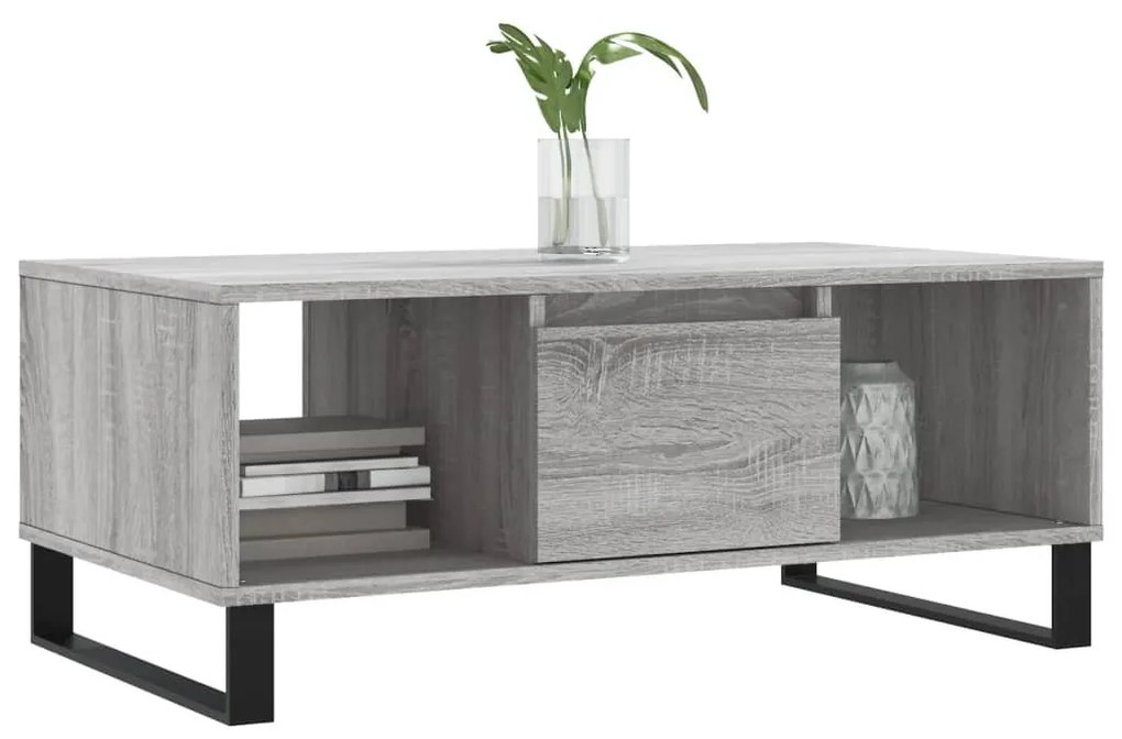 Mesa de centro 90x50x36,5 cm derivados madeira cinzento sonoma