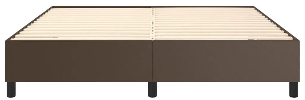 Estrutura de cama 180x200cm couro artificial castanho