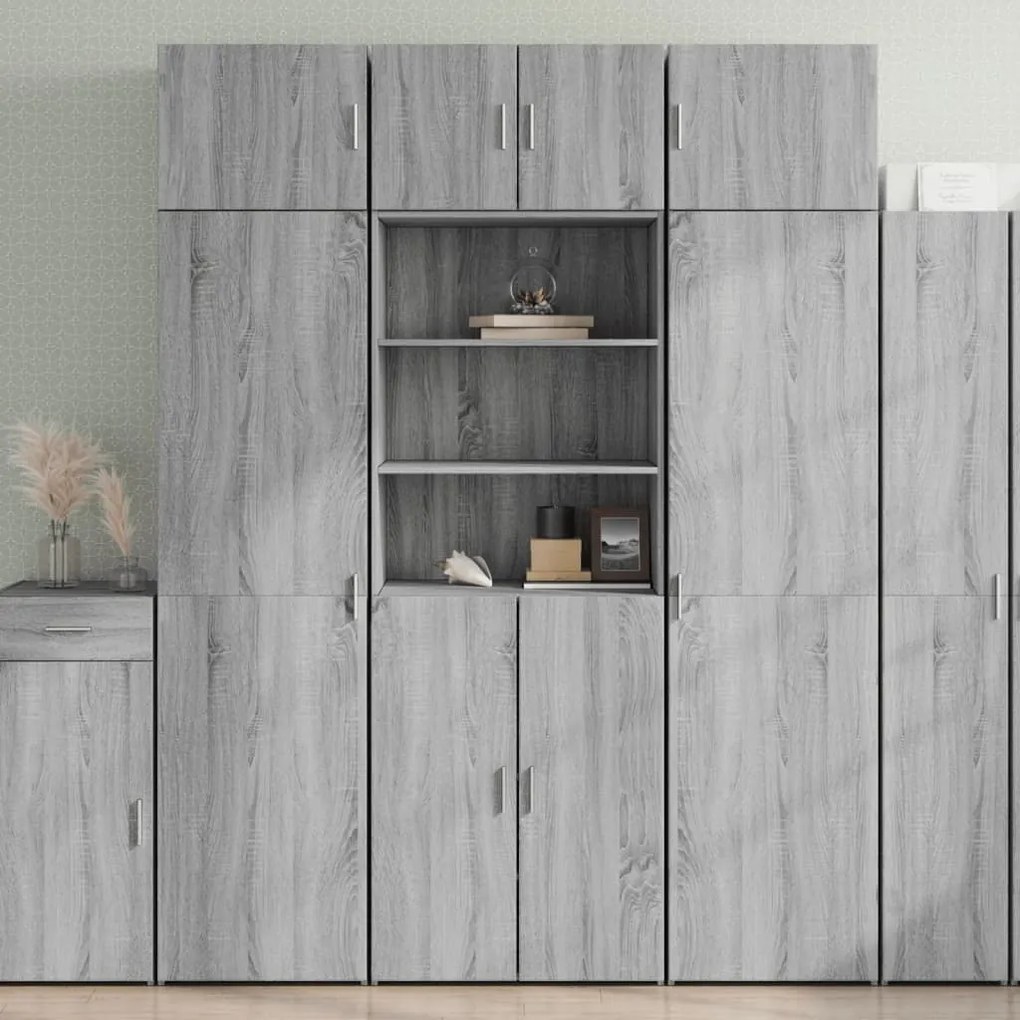 vidaXL Armário alto 70x42,5x185 cm derivados madeira cinzento sonoma
