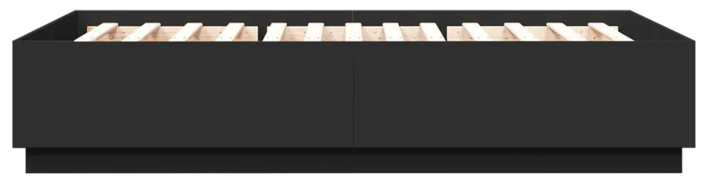 Estrutura de cama 150x200 cm derivados de madeira preto
