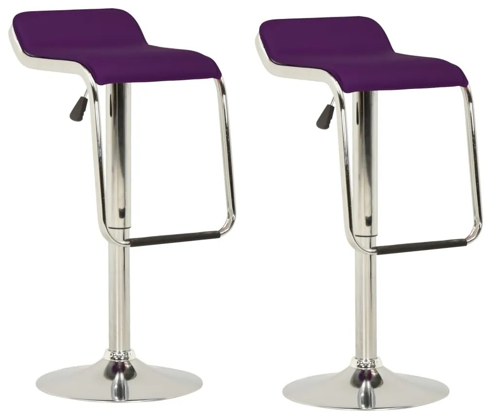 vidaXL Bancos de bar 2 pcs tecido roxo e madeira curvada